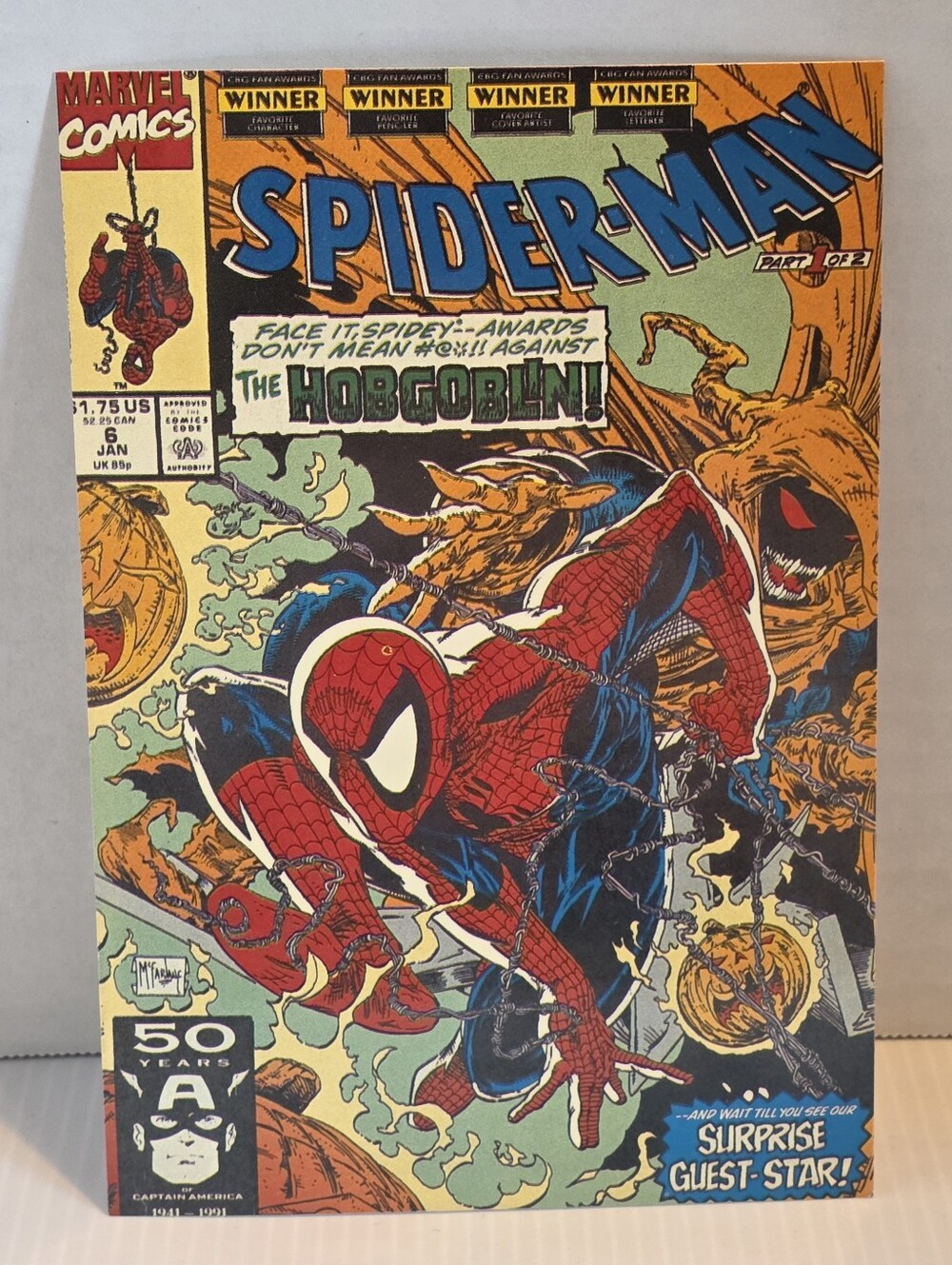 Vintage 1991 Marvel Spider-Man Postcard Classico San Francisco #348-015 - NEW